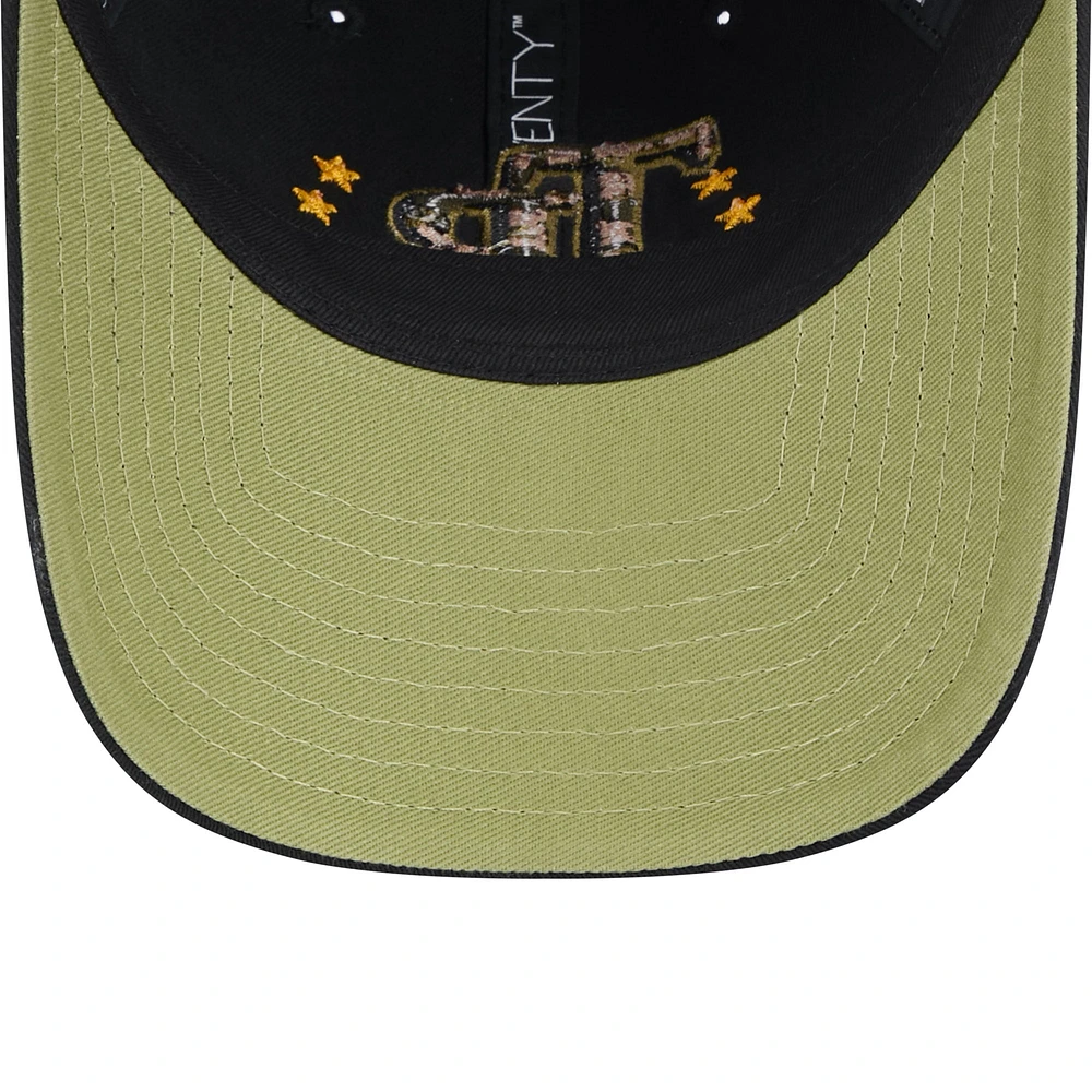 Casquette ajustable 9TWENTY de la Journée des Forces armées 2024 des Rays de Tampa Bay New Era noire pour femme