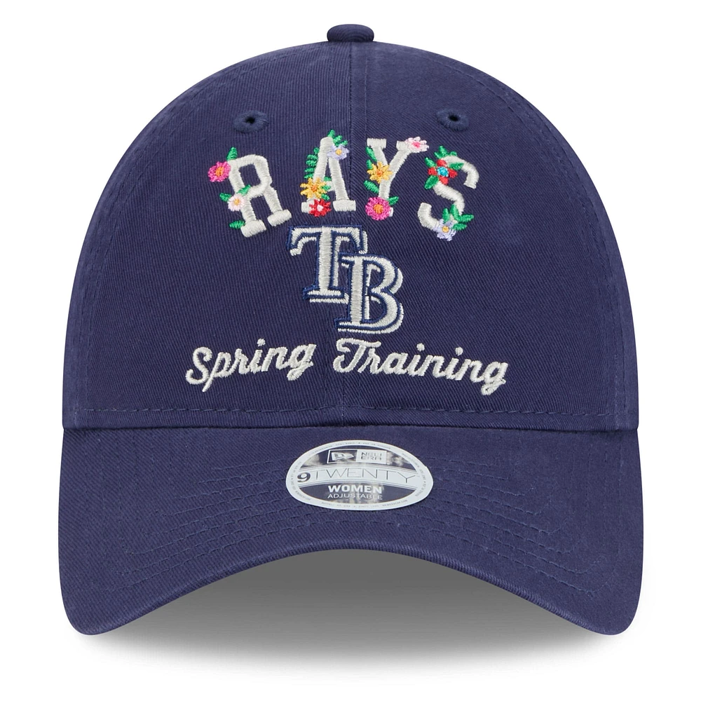 Women's New Era  Navy Tampa Bay Rays 2025 Spring Training Floral 9TWENTY Adjustable Hat