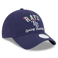 Women's New Era  Navy Tampa Bay Rays 2025 Spring Training Floral 9TWENTY Adjustable Hat
