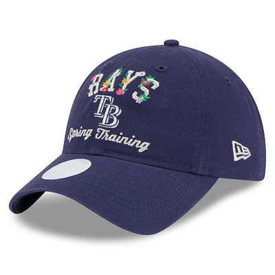 Women's New Era  Navy Tampa Bay Rays 2025 Spring Training Floral 9TWENTY Adjustable Hat
