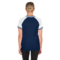 Women's New Era Navy Tampa Bay Rays Gameday Raglan V-Neck T-Shirt