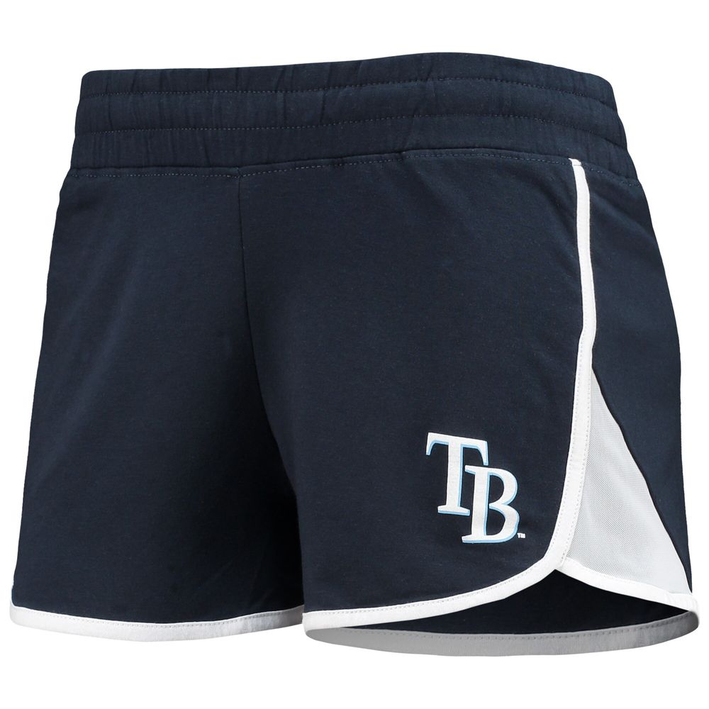 Women's New Era Navy Tampa Bay Rays Stretch French Terry Shorts