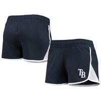 Women's New Era Navy Tampa Bay Rays Stretch French Terry Shorts