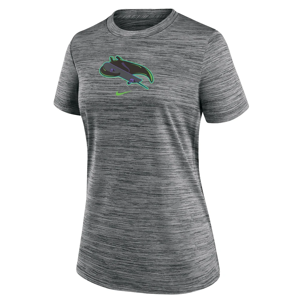 Women's Nike  Charcoal Tampa Bay Rays 2024 City Connect Authentic Collection Velocity Performance T-Shirt