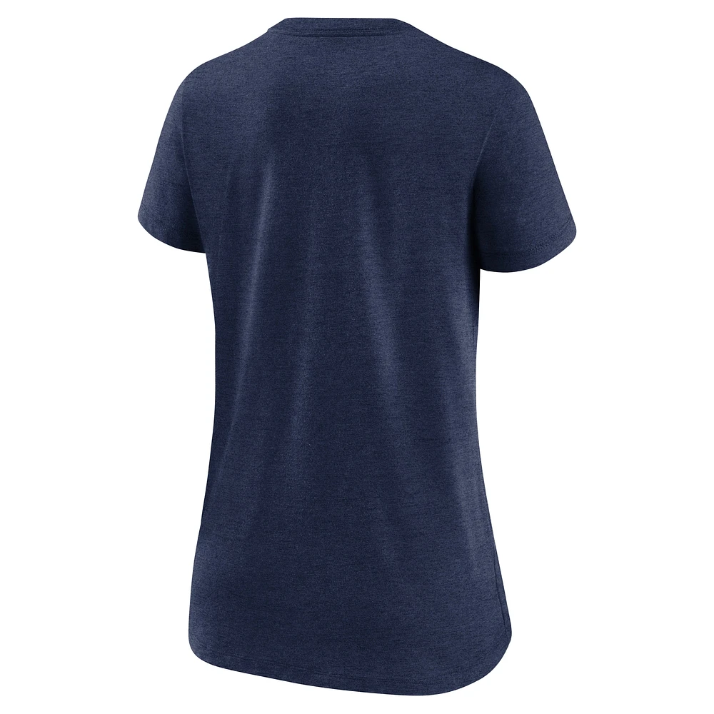 Women's Nike Heather Navy Tampa Bay Rays Authentic Collection Tri-Blend V-Neck T-Shirt