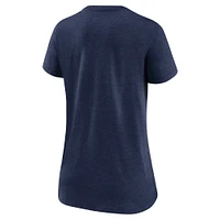 Women's Nike Heather Navy Tampa Bay Rays Authentic Collection Tri-Blend V-Neck T-Shirt