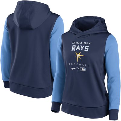 Women's Nike Navy/Light Blue Tampa Bay Rays Authentic Collection Pullover Hoodie