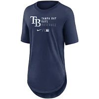 Women's Nike Navy Tampa Bay Rays Authentic Collection Baseball Fashion Tri-Blend T-Shirt