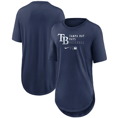 Women's Nike Navy Tampa Bay Rays Authentic Collection Baseball Fashion Tri-Blend T-Shirt