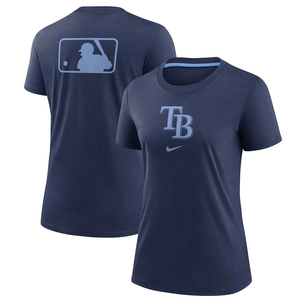 Women's Nike Navy Tampa Bay Rays Authentic Collection Early Work Tri-Blend T-Shirt