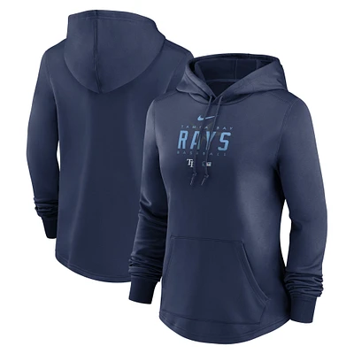 Sweat à capuche Performance d'avant-match des Rays de Tampa Bay Nike pour femme, bleu marine