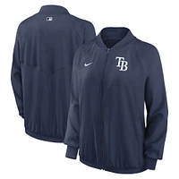 Veste à glissière pleine longueur Nike Tampa Bay Rays Authentic Collection Team Raglan Performance pour femme - Bleu marine