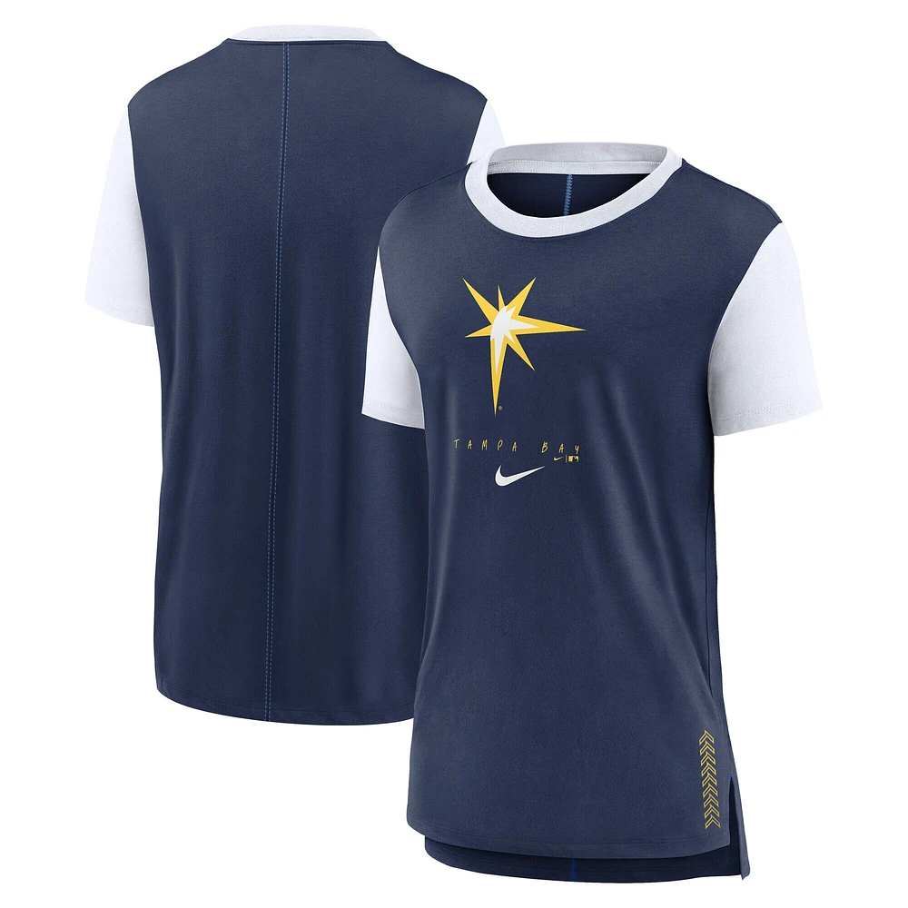 Women's Nike  Navy Tampa Bay Rays Local Touch Fashion T-Shirt