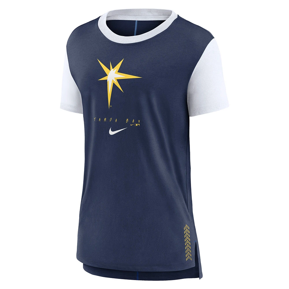Women's Nike  Navy Tampa Bay Rays Local Touch Fashion T-Shirt