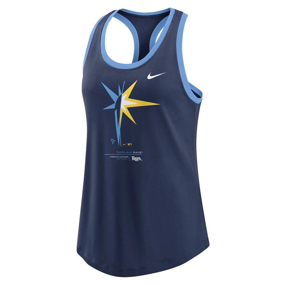 Women's Nike Navy Tampa Bay Rays Tech Tri-Blend Tank Top