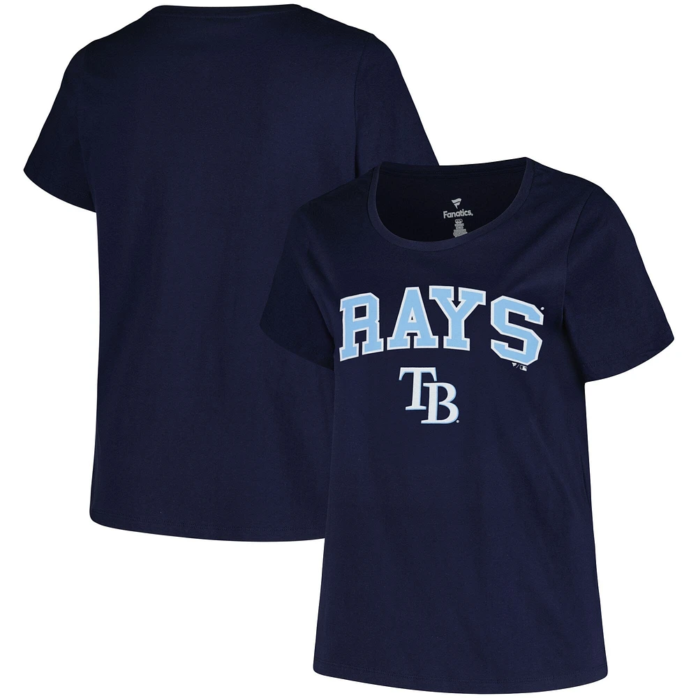 T-shirt Profile pour femmes, bleu marine, Tampa Bay Rays, taille plus, avec logo en arc