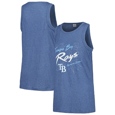 Women's Soft as a Grape Navy Tampa Bay Rays Gauze High Neck Tank Top