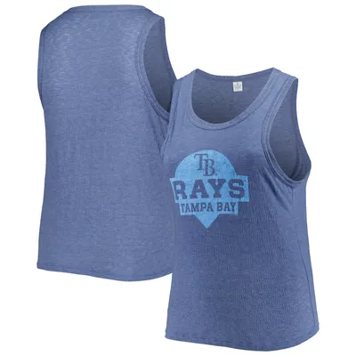 Women's Soft as a Grape Navy Tampa Bay Rays Plus High Neck Tri-Blend Tank Top