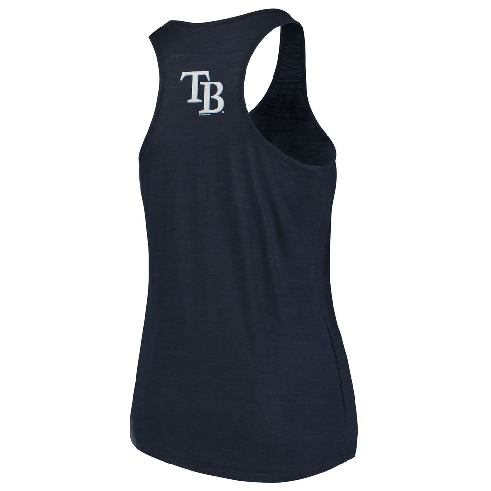 Women's Soft as a Grape Navy Tampa Bay Rays Plus Swing for the Fences Racerback Tank Top