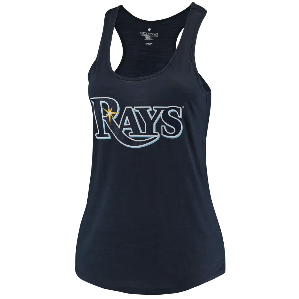 Débardeur a dos nageur Soft as Grape Navy Tampa Bay Rays Swing for the Fences pour femmes