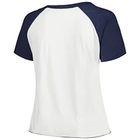 Women's Soft as a Grape White Tampa Bay Rays Plus Baseball Raglan T-Shirt