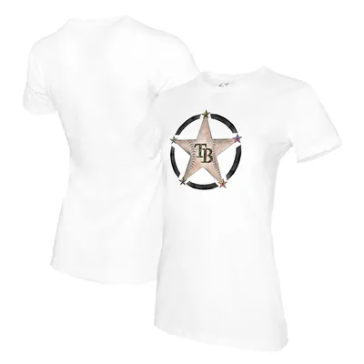 Tampa Bay Rays Tiny Turnip Women's Babes 3/4-Sleeve Raglan T-Shirt -  White/Navy