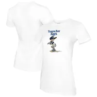 Youth Tiny Turnip White/Navy Tampa Bay Rays Baseball Love 3/4-Sleeve Raglan T-Shirt Size: Small