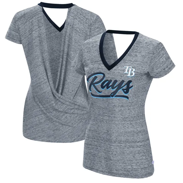 Seattle Mariners Touch Women's Halftime Back Wrap Top V-Neck T-Shirt - Navy