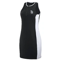 Women's WEAR by Erin Andrews Black Tampa Bay Rays Color Block Quarter-Zip Sleeveless Dress