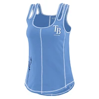 Women's WEAR by Erin Andrews Light Blue Tampa Bay Rays Contrast Stitch Tank Top