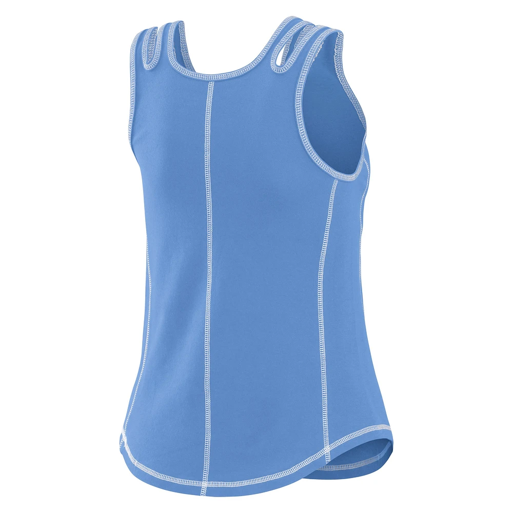 Women's WEAR by Erin Andrews Light Blue Tampa Bay Rays Contrast Stitch Tank Top