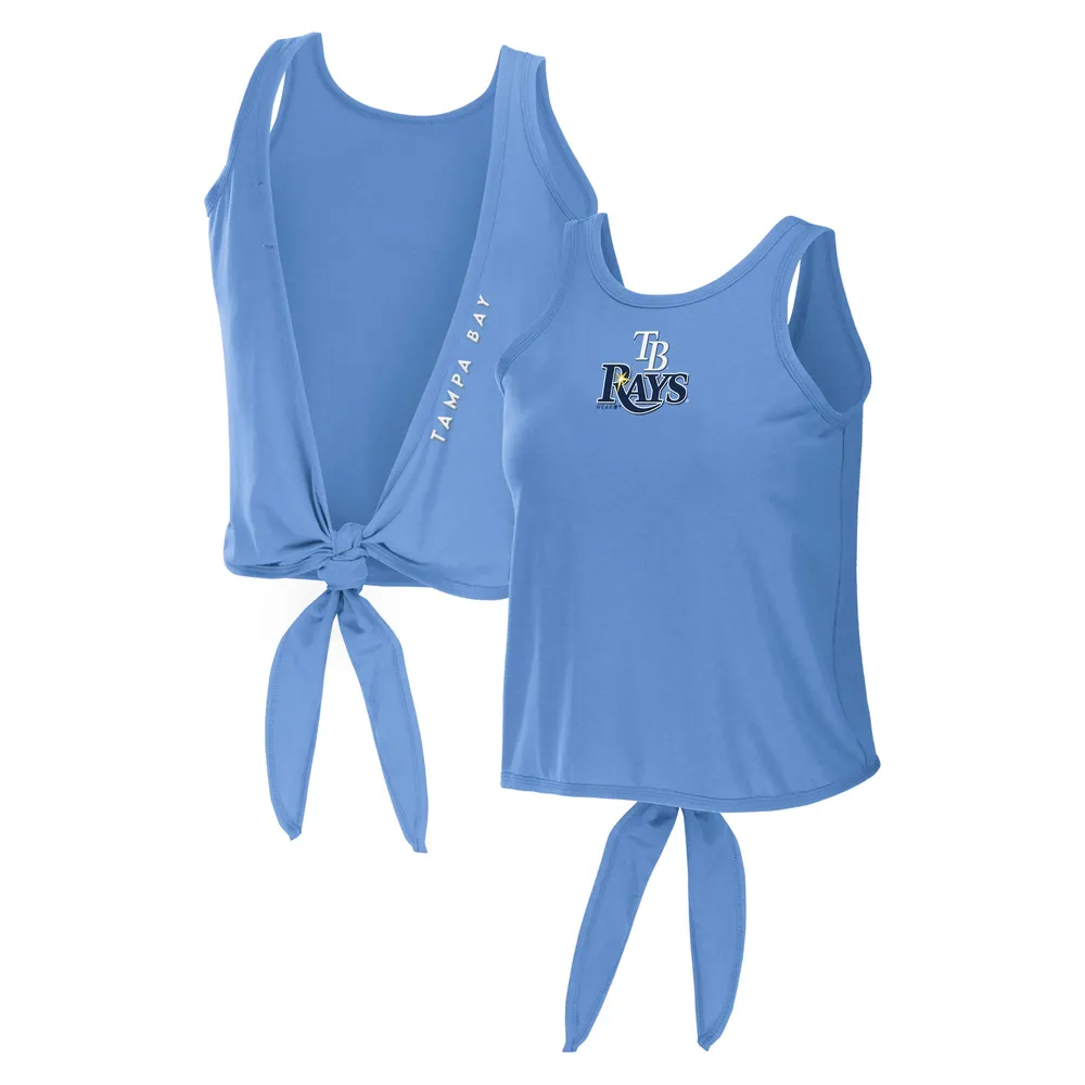 Women's WEAR by Erin Andrews Light Blue Tampa Bay Rays Open Back Twist Tie  Tank Top