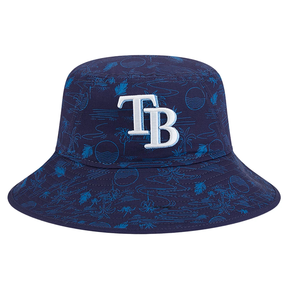 Bob bob New Era bleu marine Tampa Bay Rays 2025 à imprimé intégral pour l'entraînement de printemps