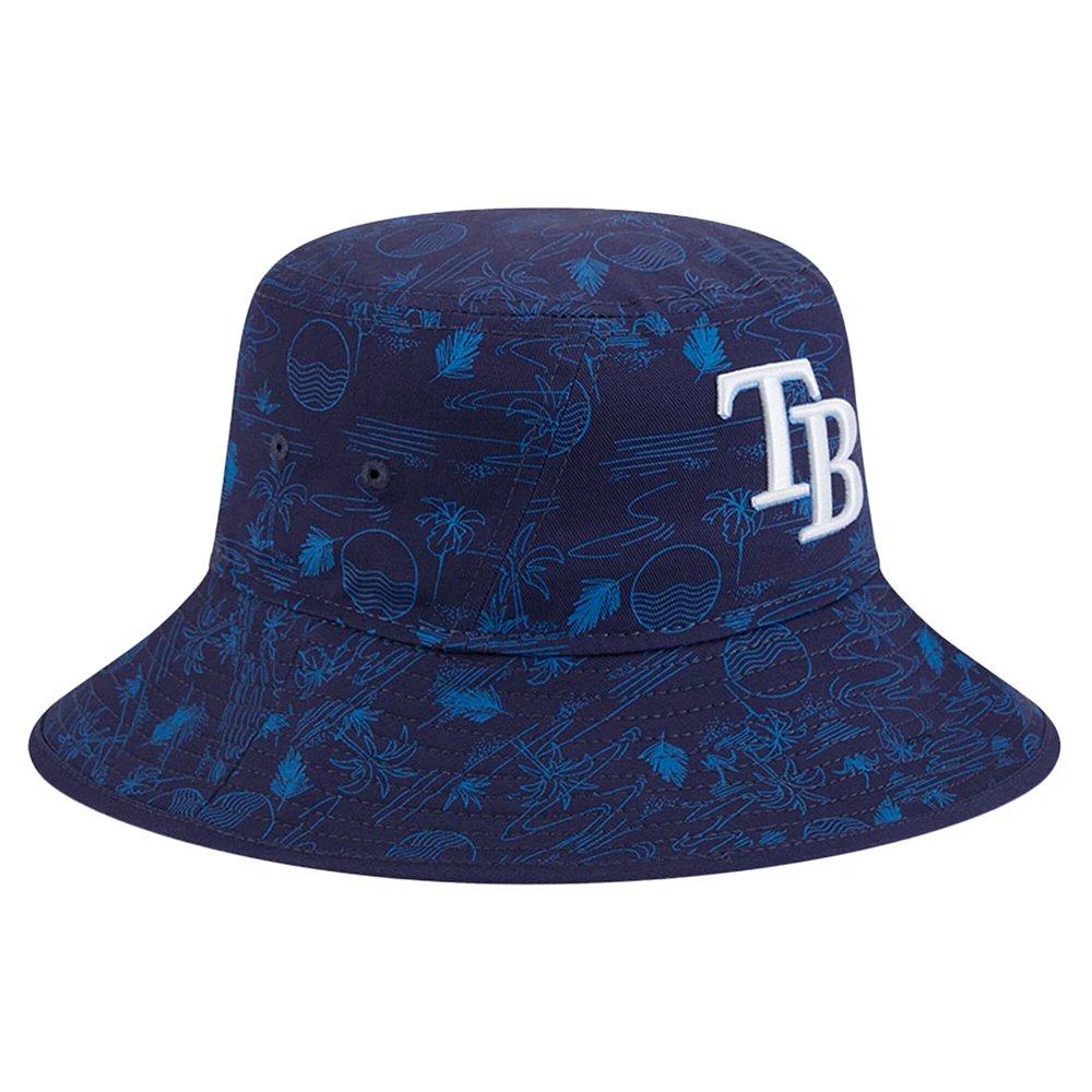 Bob bob New Era bleu marine Tampa Bay Rays 2025 à imprimé intégral pour l'entraînement de printemps