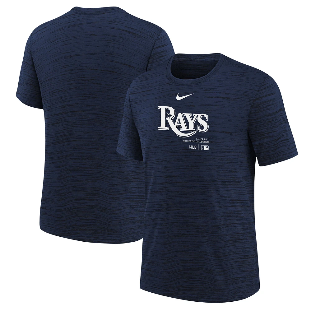 Youth Nike Navy Tampa Bay Rays Authentic Collection Practice Performance T-Shirt