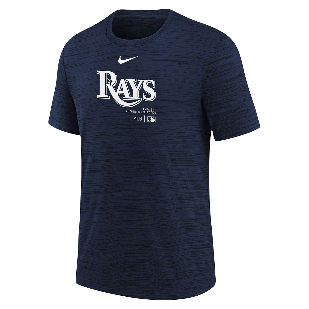 T-shirt Nike bleu marine Tampa Bay Rays Authentic Collection Practice Performance pour jeune