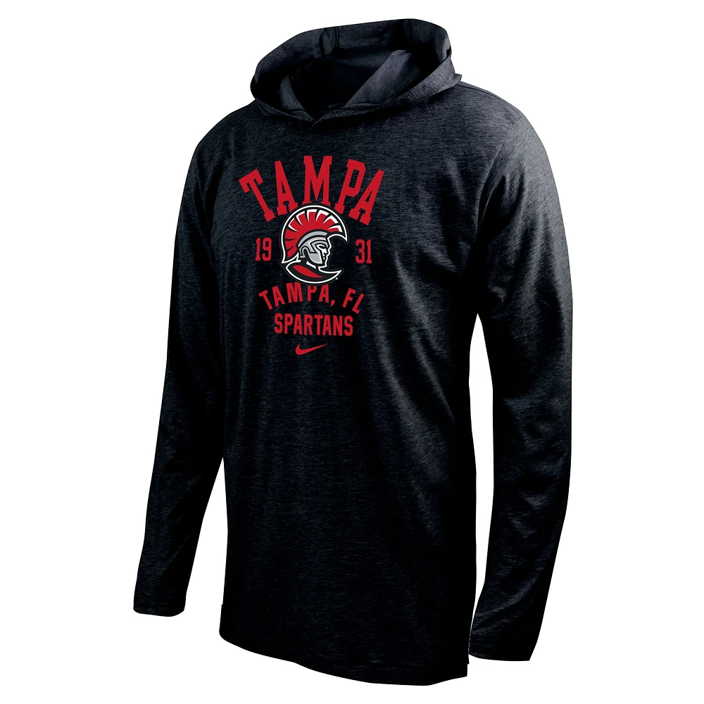 Men's Nike Black Tampa Spartans Performance Long Sleeve Hoodie T-Shirt