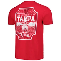 T-shirt rouge avec icône du campus logo des Spartans de l'Université Tampa pour hommes