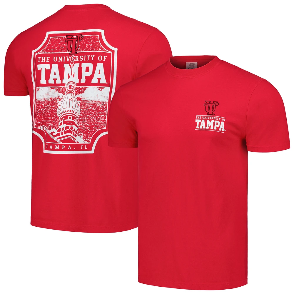 T-shirt rouge avec icône du campus logo des Spartans de l'Université Tampa pour hommes