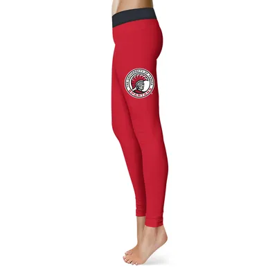 University of Tampa Spartans Women's Plus Solid Yoga Leggings - Red