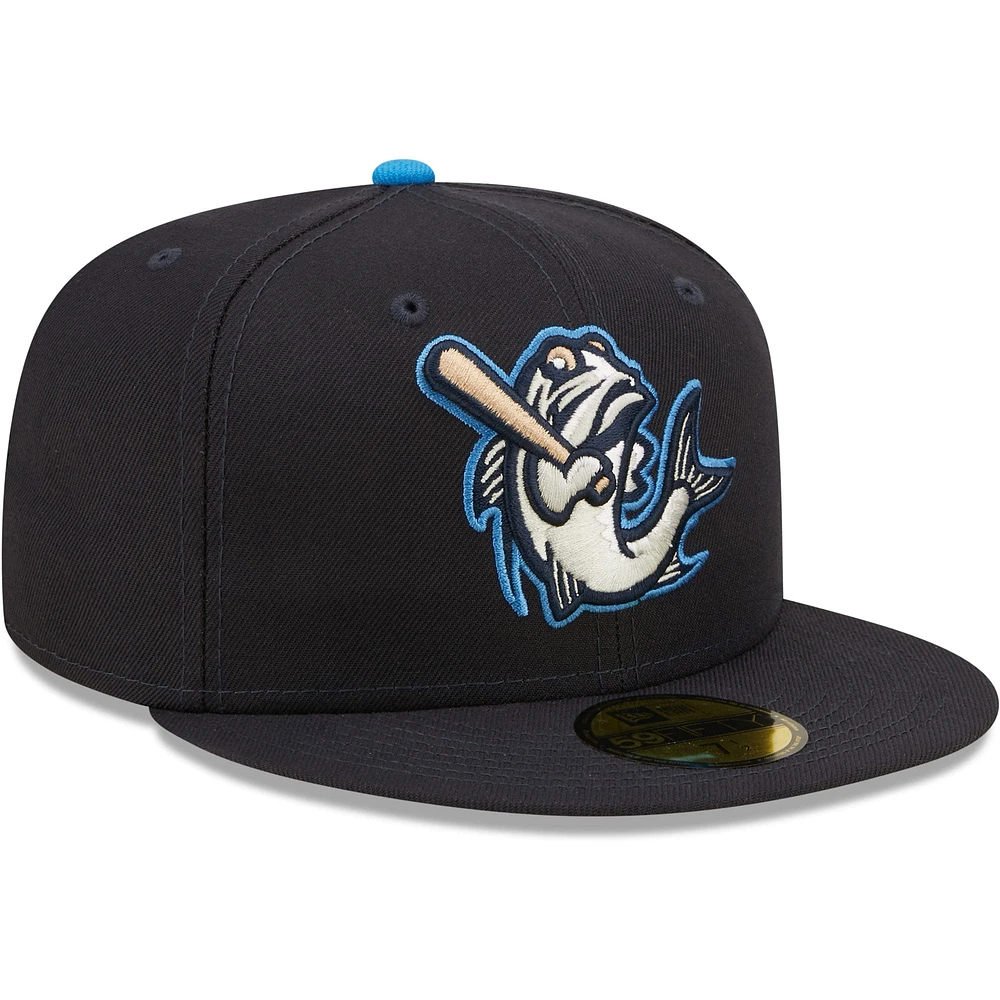 Casquette ajustée 59FIFTY Team Home Authentic Collection Tampa Tarpons New Era pour homme bleu marine