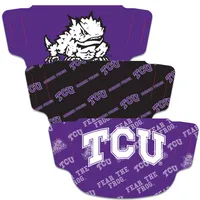 Lot de 3 couvre-visages pour adultes WinCraft TCU Horned Frogs - MADE IN USA