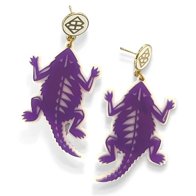 Brianna Cannon TCU Horned Frogs Boucles d'oreilles avec grand logo