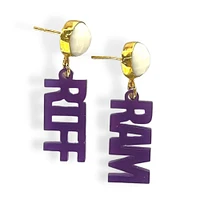 Brianna Cannon TCU Horned Frogs Mini boucles d'oreilles mot