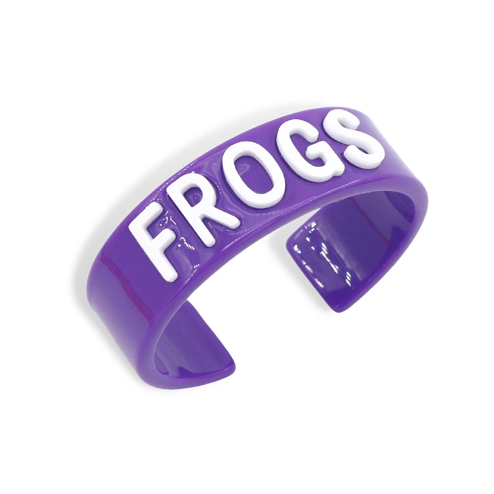 Brianna Cannon TCU Horned Frogs Bracelet manchette avec mot-symbole