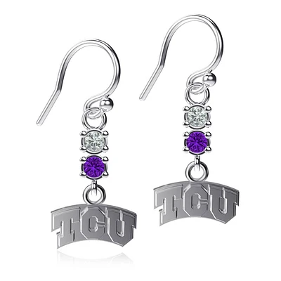 Dayna Designs TCU Horned Frogs Dangle Crystal Earrings