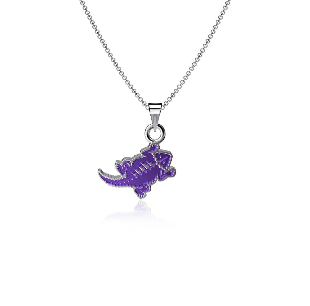 Dayna Designs TCU Horned Frogs Collier avec petit pendentif en émail