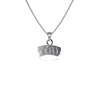 Dayna Designs TCU Horned Frogs Collier avec petit pendentif en argent