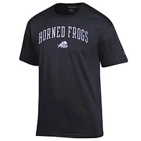 T-shirt noir Champion pour homme avec logo Arch Over des TCU Horned Frogs