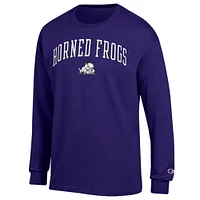 Men's Champion  Purple TCU Horned Frogs Arch Over Logo Long Sleeve T-Shirt